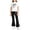 Black, variant on THDHVS Girls Fall Outfits,Girls Heart Print Round Neck Short Sleeve Top Stretchy Flared Pants Casual 2 Piece Set,Girls' Clothing Sets Black 3-4 Years