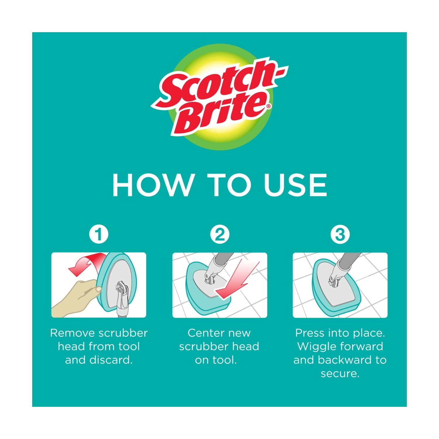 (3 pack) Scotch-Brite Refill Shower Scrubber, 1 Scrubber Total