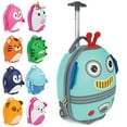 thumbnail image 1 of Boppi Tiny Trekker Kids Luggage Travel Suitcase Carry On Cabin Bag Holiday Pull Along Trolley Lighweight Wheeled Holdall 17 Litre Hand Case - Robot, 1 of 2