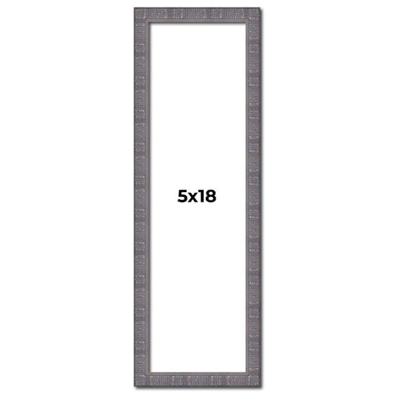 5x18 Frame Slate Blue Distressed Rustic Solid Wood Picture Frame | 0.75 Inch Moulding Width |