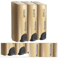 thumbnail image 2 of Triple 350ml Liquid Soap Dispensers Heat-Resistant Wall-Mount (Gold), 2 of 6