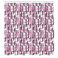 thumbnail image 2 of Ambesonne Geometric Shower Curtain, Wavy Lines Funky, 69"Wx84"L, Hot Pink White Black, 2 of 4