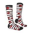 thumbnail image 3 of Easygdp Ladybugs on Black and White Striped1 Soccer Socks Sport Knee High Socks Calf Compression Athletic Socks for Men and Women, 3 of 9