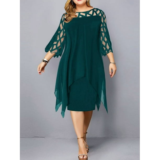 Vestidos de talla grande para mujer 3xl 4xl 5xl 6xl vestido de noche de encaje de tallas grandes ropa elegante negra vestido de fiesta Extra grande 2024
