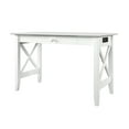 thumbnail image 2 of AFI X Design Solid Wood Writing Desk with Felt Drawer & Charging Station in White, 2 of 7