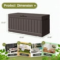 thumbnail image 2 of Vineego Classic Outdoor Weatherproof 82 Gallon Resin Deck Box, Brown, 2 of 7