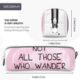 thumbnail image 3 of Haiem Not All Those Who Wander Are Lost Print Leather Pencil Case Art Supplies Case Zipper Pencil Pouch Stationery Storage Pencil Bag, 3 of 7