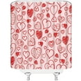 thumbnail image 3 of Valentine''s Day Shower Curtain Pink and Red Sweet Heart Romantic Love Lover Couple Modern Fashion Festival Fabric Bathroom Decor Curtain with Hooks, 3 of 4