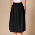 thumbnail image 6 of Arlun Women's High Waisted Button Front Midi Skirts Summer Solid Color Loose Fit Below Knee Flowy A-Line Skirt with Pockets 2026 Simple and Stylish Beach Casual Skirts Black L, 6 of 6