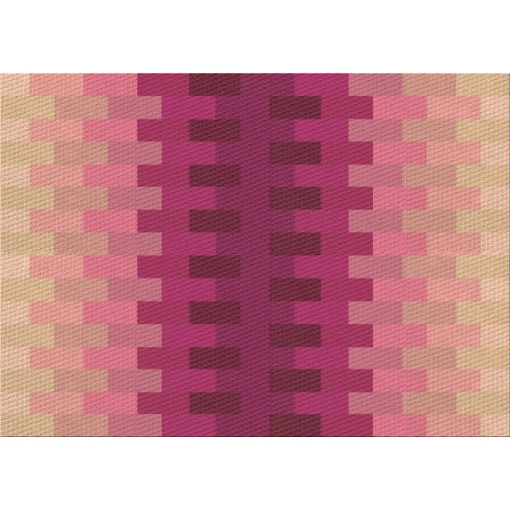 Ahgly Company Indoor Rectangle Patterned Raspberry Red Area Rugs, 7' x 9'