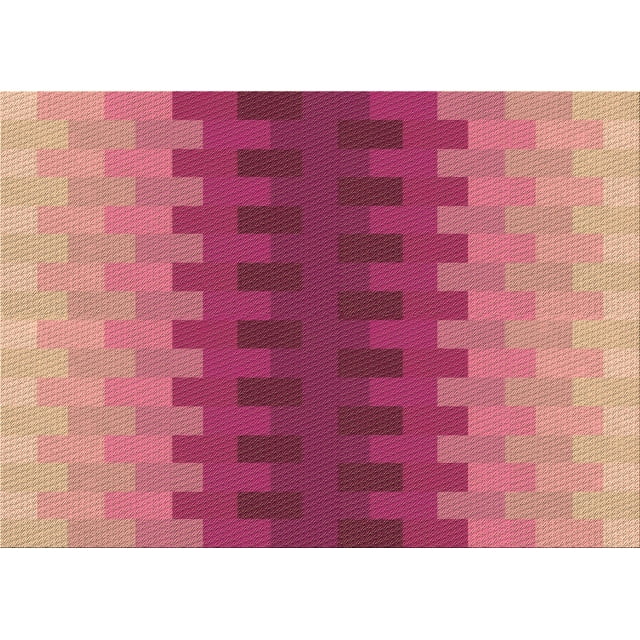 Ahgly Company Machine Washable Indoor Rectangle Transitional Raspberry Red Area Rugs, 7' x 9'