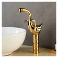 thumbnail image 3 of Basin Faucet Gold/Rose Gold bathroom sink faucet double handle Swan Faucet Wash Faucet Hot and Cold ,Effortless Installation, 3 of 7