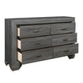thumbnail image 6 of Contemporary 5pc King Size Bedroom Set Gray Finish Bed Dresser Mirror Nightstand Wooden Bedroom Furniture, 6 of 6