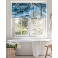 thumbnail image 4 of Curtain Valance for Windows,Retro Abstract Blue Marble Stone Kitchen Valances Rod Pocket Short Curtains,Modern Liquid Texture Window Treatment Panel for Bedroom Bathroom 60x18in, 4 of 9