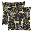 thumbnail image 3 of MKHERT Fancy Gold Deer Pillowcase Pillow Protector Cushion Cover 18x18 inch,Set of 2, 3 of 3