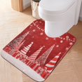 thumbnail image 3 of U-Shaped Toilet Mat Plush Bathroom Rug Mat Non Slip Bathroom Mats Red Christmas Tree and Lights, 3 of 5