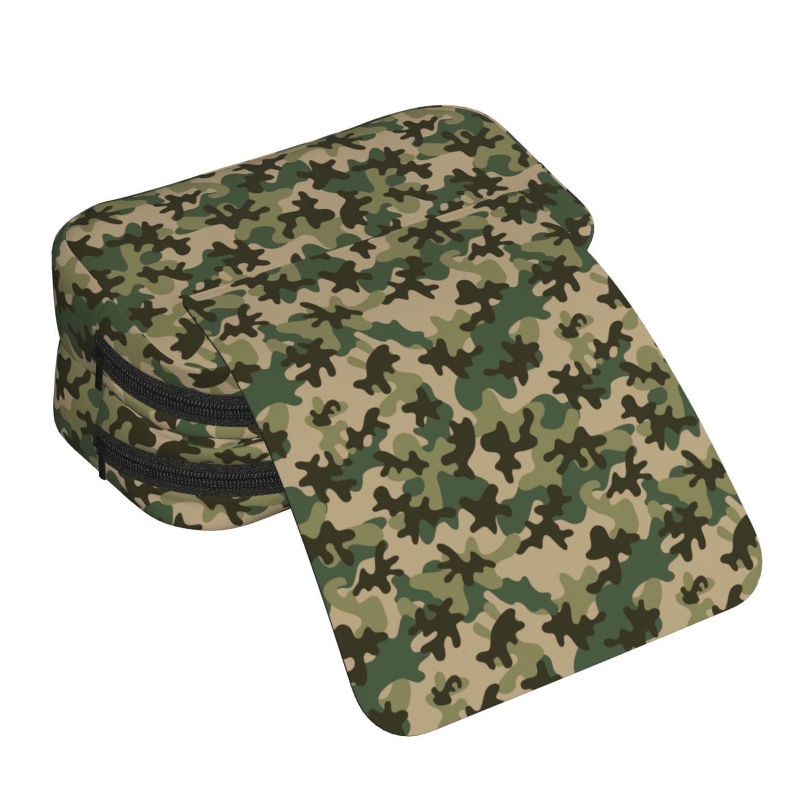 Rateoe Camouflag Pattern Double Clamshell Pen Case, Storage Organizer with Two Zipper Compartments– Holds Up to 50 Pencils & Pens