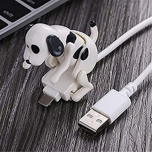 Stray Dog Charging Cable, Dog Toy Smartphone USB Cable Charger, Mini Humping Cute Spot Dog Rogue Toy, Funny Dog Phone Charge for Various Models of Mobile Phones