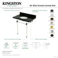 thumbnail image 4 of Kingston Brass KVPK36KA7 Templeton 36" Black Granite Console Sink with Acrylic Legs (8-Inch, 3-Hole), Black Granite/Brushed Brass, 4 of 4