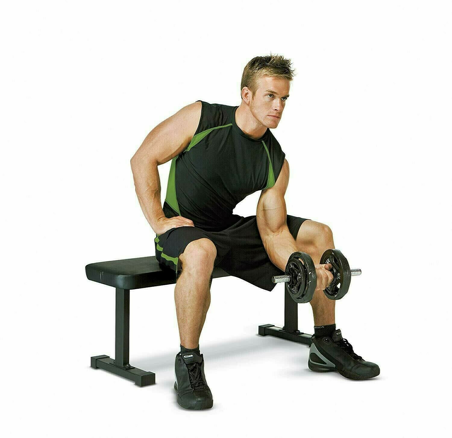 Power Block Weight Bench Sit Up Flat Crunch Board AB Abdominal Fitness Foldable