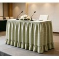 thumbnail image 4 of Light Green Checkered Ruffled Table Skirt, Detachable Wrap‑Around Table Curtain With Fastener Tape, Under‑Table Concealment Cover For Wedding Banquet, Buffet, Party, Podium Decoration (Light Green), 4 of 6