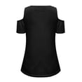thumbnail image 6 of POLERO Women's Cut Out Cold Shoulder Tops Butterfly Jeans Print Summer Short Sleeve Sexy Shirts Travel Beach Hawaii Tunic Soft Lightweight Casual M, 6 of 7