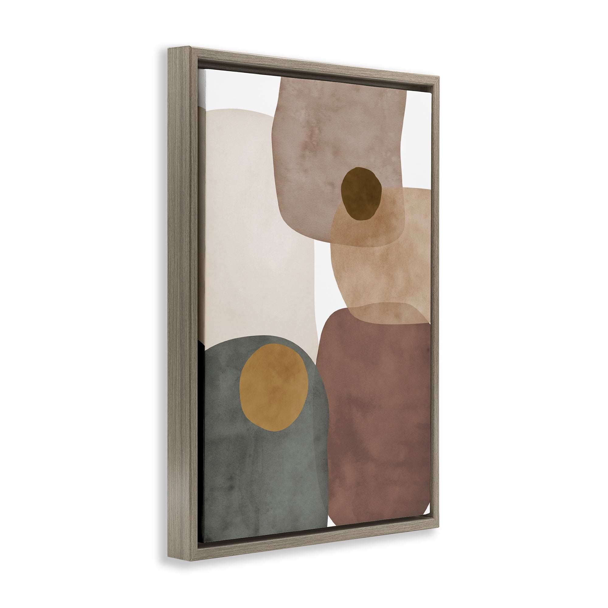 Stupell Industries Southwestern Natural Shapes Abstract Painting Brown Floater Framed Canvas Art Print Wall Art, 17 x 25