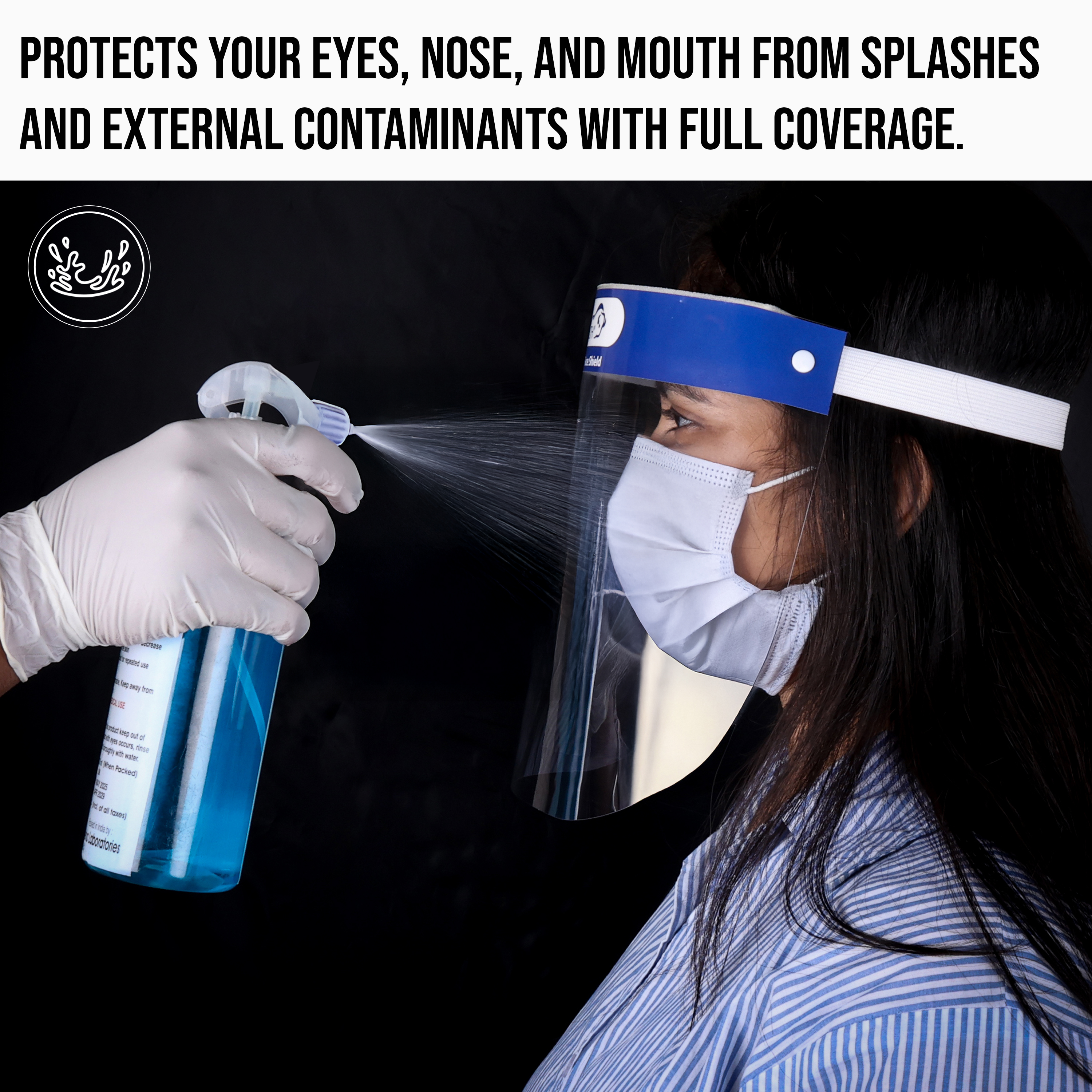 Bison Life Safety Face Shield, Full Face Coverage Pack of 10