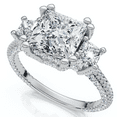 thumbnail image 4 of Pompeii Certified 5Ct Michelle Princess Cut Diamond Engagement Ring 14k Gold Lab Grown, 4 of 7