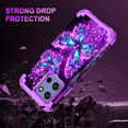 thumbnail image 4 of Casetego for Moto G Power 5G 2025 Case,Glow in The Dark Three Layer Heavy Duty Shockproof Protection Hard Plastic Bumper+Soft Silicone Protective Case,Purple Butterfly, 4 of 8
