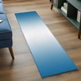 thumbnail image 3 of 2'x6' Rug Runners for Hallways Kitchen, Blue Ombre Non Slip Entryway Beside Floor Carpet Runner, Blue White Gradient Modern Abstract Art Washable Laundry Room Bedroom Throw Rugs Mat for Family Pet, 3 of 8