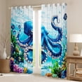 thumbnail image 2 of Erosebridal Blue Octopus Curtains for Living Room,Underwater World 30%-50% Blackout Curtains Set of 2 (38x45),Curtains Pack of 2 (38x45),Teen Bedroom Decor, 2 of 6
