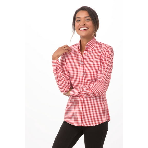Chef Works Womens Gingham Dress Shirt (W500WRCXL)
