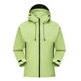 thumbnail image 2 of Sentmoon Coats Solid Color Long Sleeve Drawstring Men's Jackets Plus Size Zipper Windbreaker Waterproof Hoodies Fall and Winter Active for Festival Camping and Outdoor Green L, 2 of 8