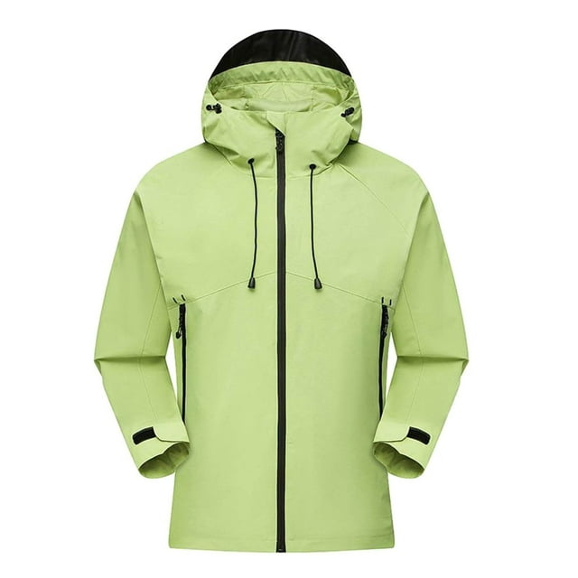 Viluyesy Manteaux Coupe-Vent pour Hommes à Manches Longues à Fermeture Éclair, Randonnée en Plein Air, Veste Décontractée pour Hommes, Veste Mode Unie Verte TG