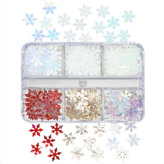 Christmas Snowflake Nail Sequins Winter Decorations Small Festive Nail Enhancements for Holiday Manicure DIY Beauty Accessories