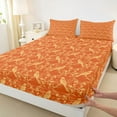 thumbnail image 3 of Feelyou Orange Bohemian Damask Bed Sheets, Tribal Gothic Crow King Sheets, 4pcs, 3 of 7
