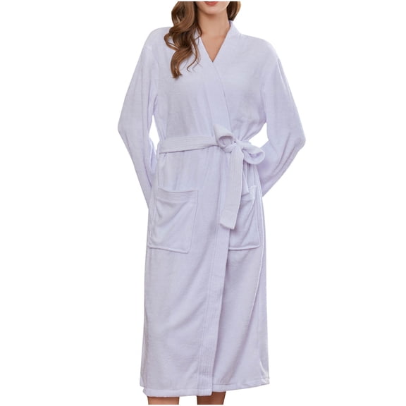 Elainilye Fashion Men's And Women's Robes Winter Warm Nightgown Couple Bathrobe Loungewear Winter Nightgown,Blue
