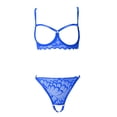 thumbnail image 5 of Gibobby Conjunto Lencería Tanga Y Bralette Steel Sexy Fashion Garter Nueva ropa de dormir Anillo Pijamas Ropa interior de encaje Lencería Íntimos(Azul, XL), 5 of 5