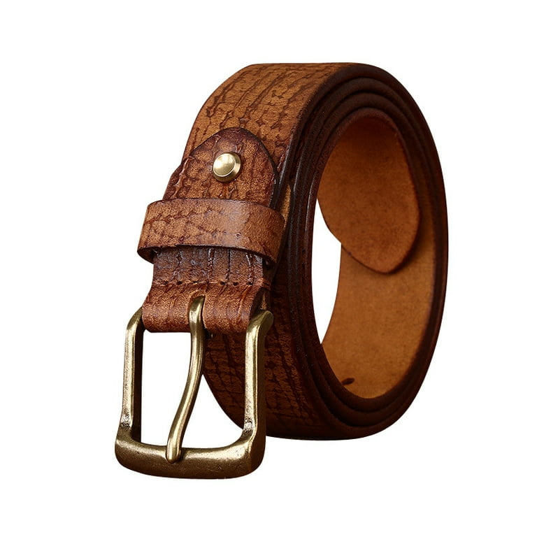 GZhLonKiMa New Retro Vintage Trend, Unique And Niche Leather Belt, Men's Leather Needle Buckle Layer, Cowhide Casual Jeans Belt GZhLonKiMa New Retro Vintage Trend, Unique And Niche Leather Belt, Men's Leather Needle Buckle Layer, Cowhide Casual Jeans Belt
