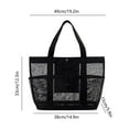 thumbnail image 4 of WNFJR Beach Bag, Mesh Beach Bag Women's Mesh Beach Tote 5 Pockets Foldable, Travel Pool Vacation Cruise Essentials(Black), 4 of 6