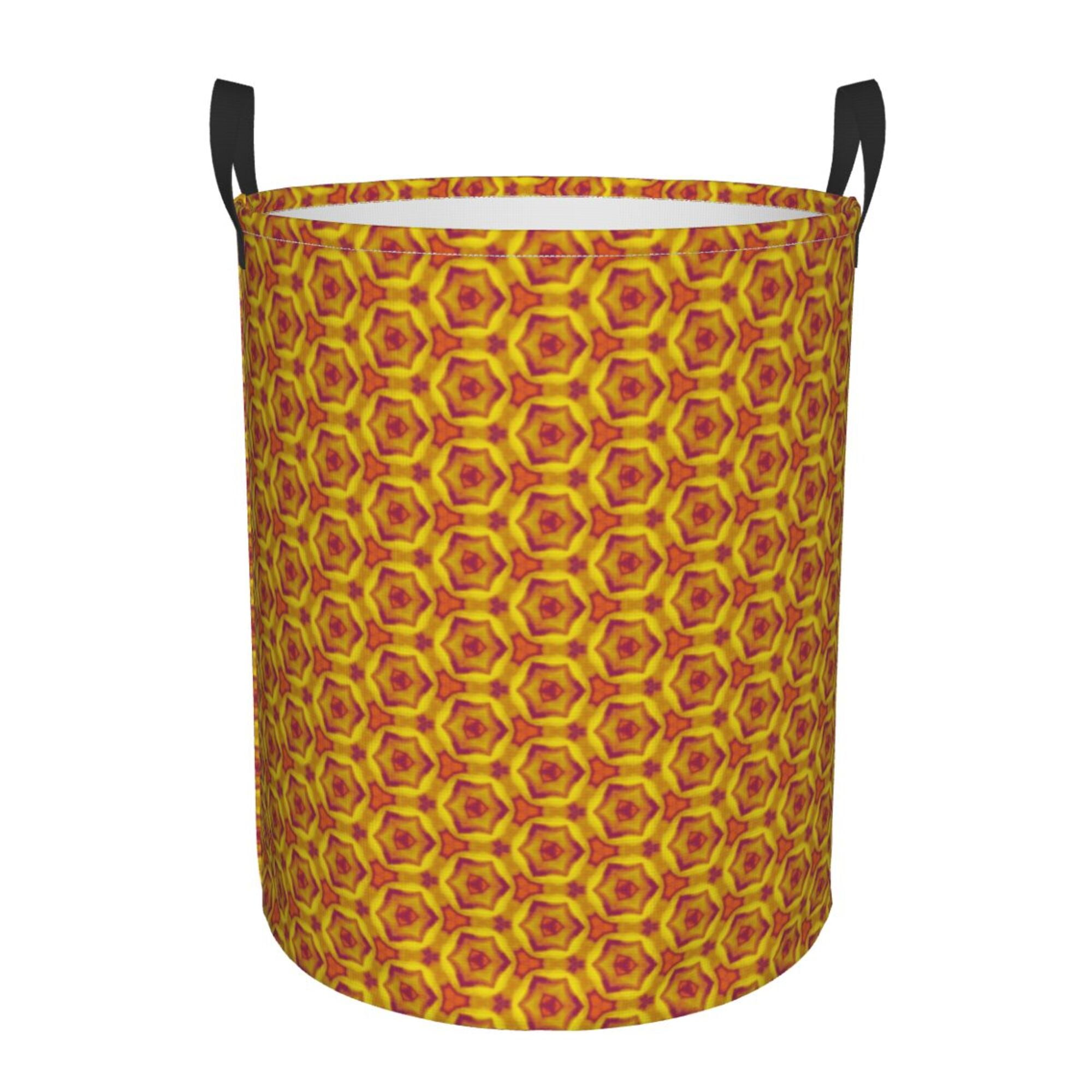 Orange Pentagram Texture Structure Laundry Basket Organizer Collapsible ...