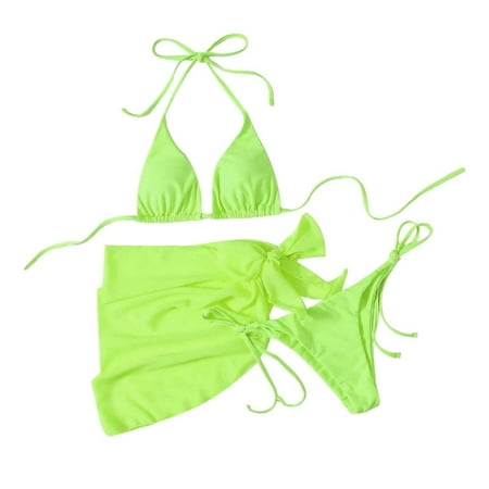 WELOIJEVBE Hollow Womens Bikini Set Cheeky Tie Side High Waist Thong Bottoms Tops Women s Triangle Swimsuits Sets Thongs Swimwear Strappy Bikinis 2 Piece Sexy Bathing Suits High Waisted Swimming Suit
