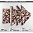 thumbnail image 4 of Vargottam Luxury Cotton Canvas Napkins - Set of 12, 20-Inch Brown Floral Print, Premium Thick Cloth Napkins for Elegant Dining & Special Occasions - Soft, Absorbent & Machine Washable, 4 of 7