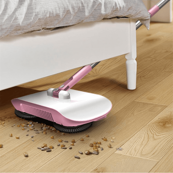 Manual Sweeper, Push Type Non-Electric Floor Sweeper, 2-in-1 Carpet and Floor Manual Sweeper