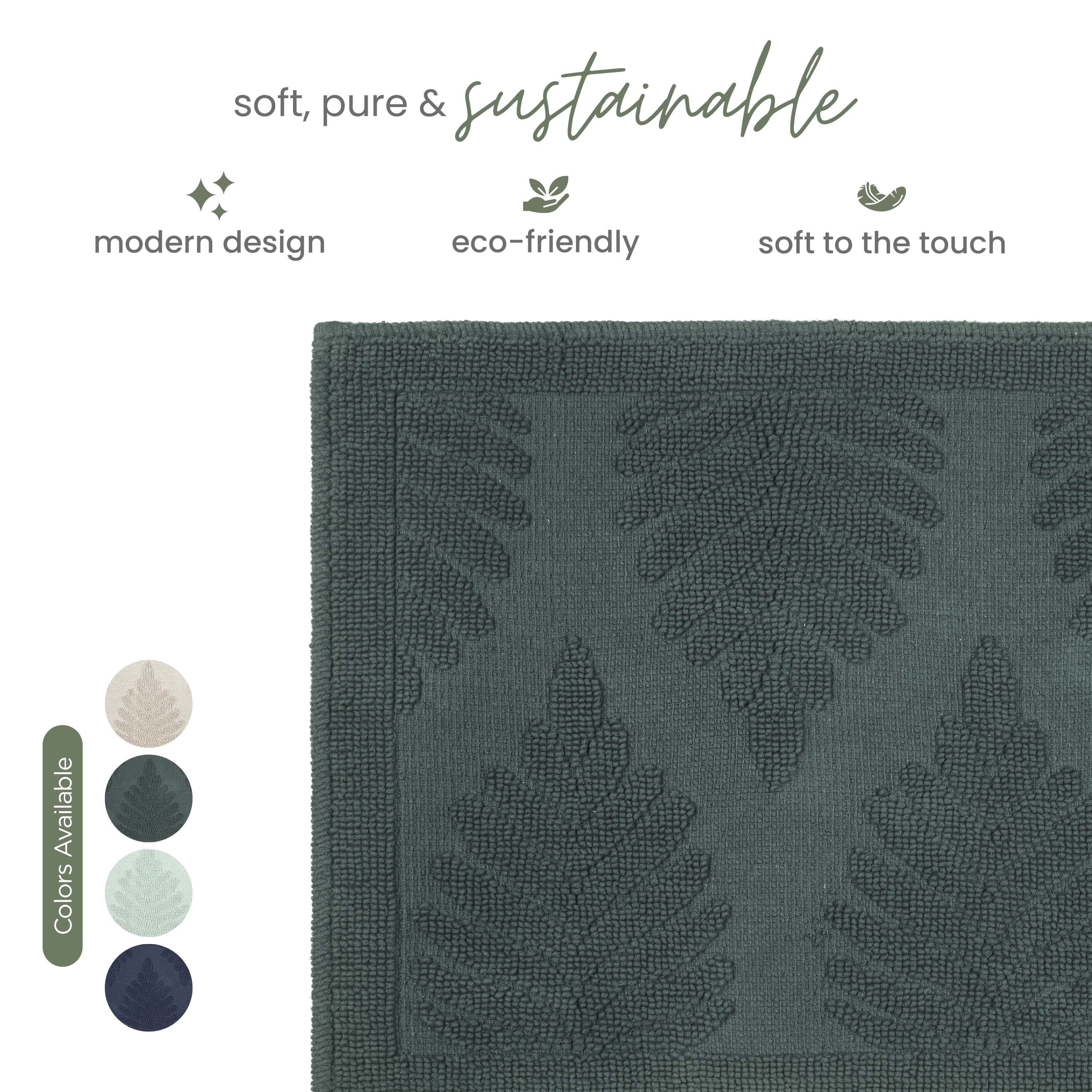 Martex Restore Fern Cotton Bath Rug, 20" x 32", Jade