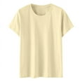 thumbnail image 4 of Birdeem T-Shirt Blouse Femme Mode Uni Col Rond Manches Courtes Hauts Amples, 4 of 12
