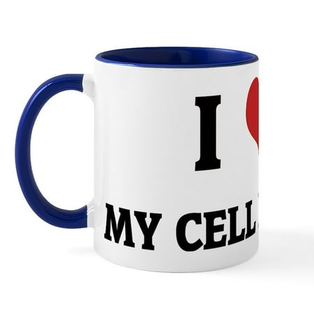 

CafePress - I Love My Cell Phone Mug - 11 oz Ceramic Mug - Novelty Coffee Tea Cup