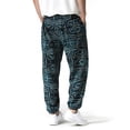 thumbnail image 5 of Men Cotton Baggy Hippie Yoga Harem Pants Funky Printed Plus Size Trousers Sports Cotton Linen Boho Wide Leg Baggy Harem Pants with Pockets White M, 5 of 6