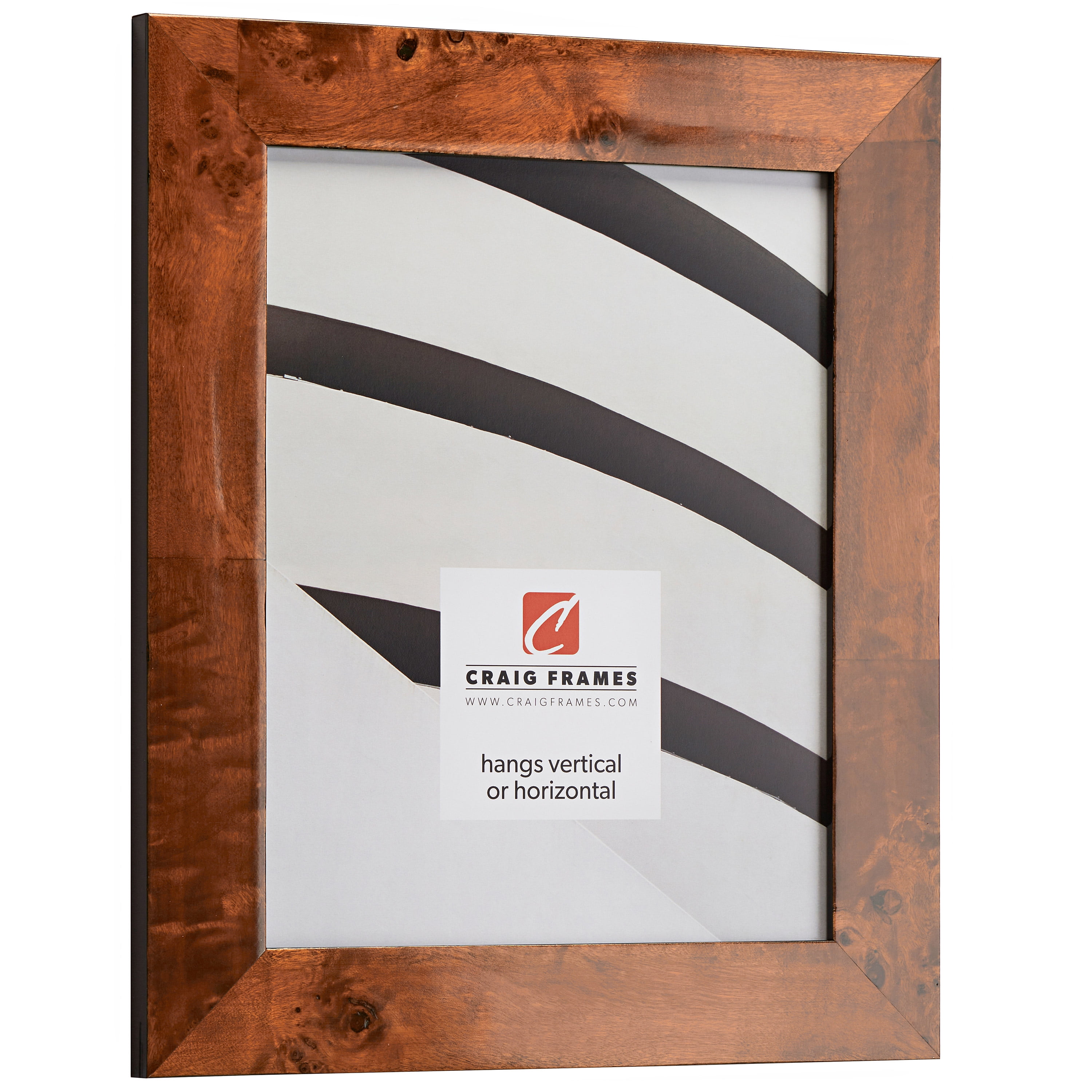 Craig Frames Innovations, 18x24 inch Picture Frame, Honey Brown Burl
